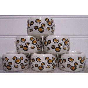 Disney Animal Kingdom Cheetah Leopard Print Napkin Rings Holders Mickey Mouse 6